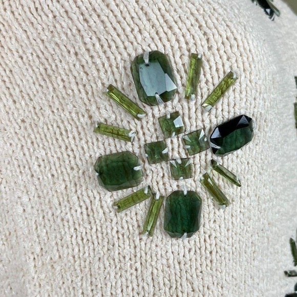 J. Crew Womens Jeweled Medallion Short Sleeve Sweater Linen Cotton Size XS - Picture 3 of 8